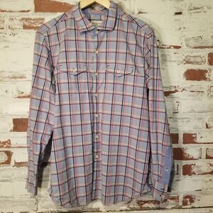 Tommy Bahama Blue Plaid Button Down M